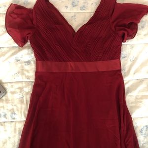 Burgundy bridesmaid dress